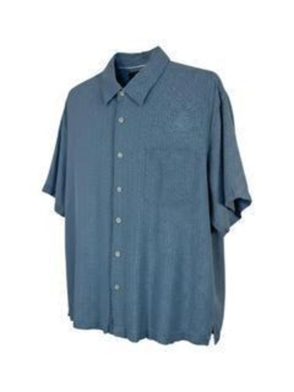 Mens Toscano Short Sleeve Button Down Shirt L Blue